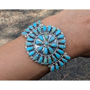 Handmade Navajo Sterling Silver Cuff Bracelet Signed‎ Native American Jewelry **